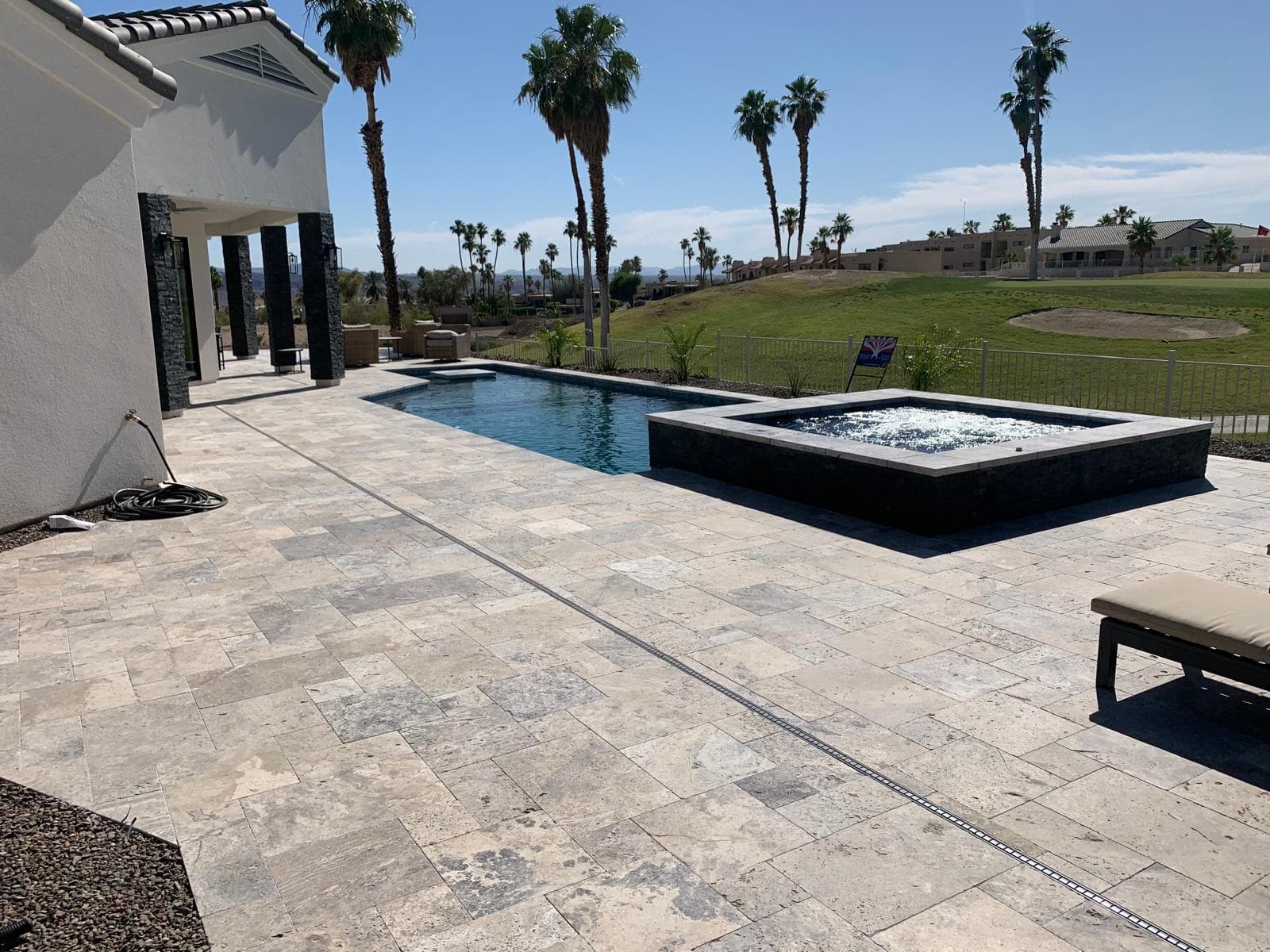 Silver Travertine installed